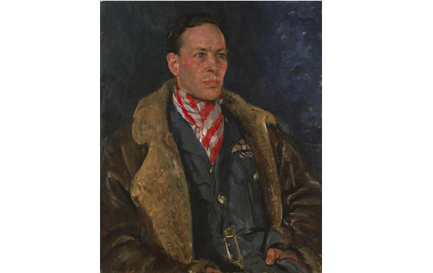 Art.IWM ART LD 783. Squadron Leader G L Denholm, DFC, 1940, Thomas Cantrell Dugdale