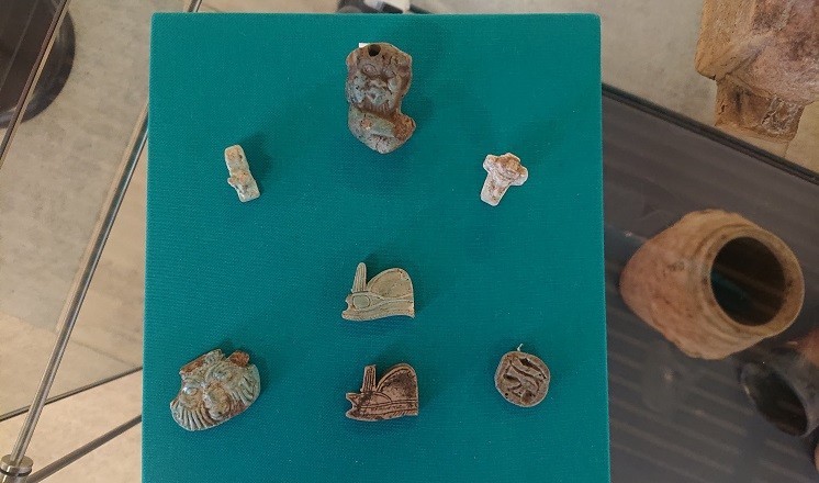 A selection of Egyptian amulets currently on display