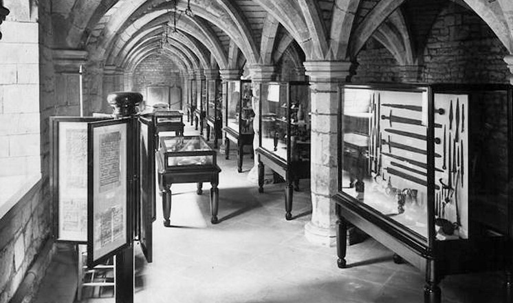 The interior of the museum at Greyfriars