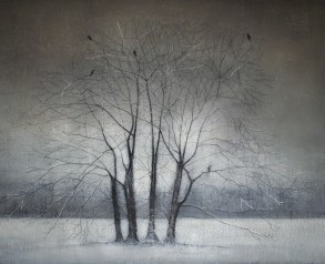 Winter Trees with Crows