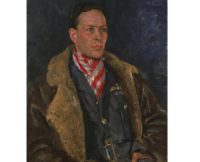 Art.IWM ART LD 783. Squadron Leader G L Denholm, DFC, 1940, Thomas Cantrell Dugdale