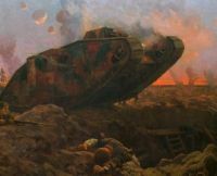 'A Tank in Action' by John Hassall (Usher Gallery collection)