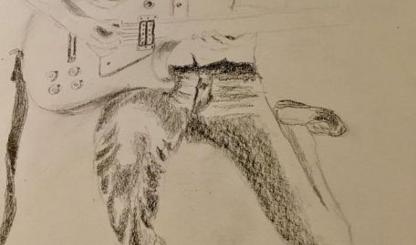 Sue Hodgson:This sketch is of my beloved brother who died-we were unable to go to the funeral due to the virus. He was a fantastic musician